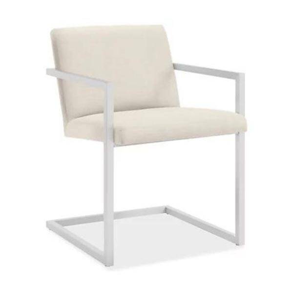 Pendle Sandalye Bej Kumaş- Beyaz Ayak - 1