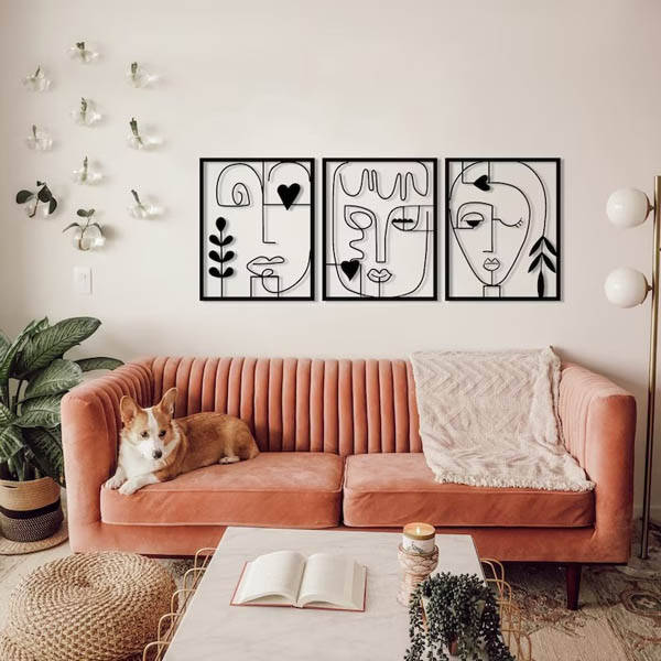 Picasso Stili 3 Lü Set Duvar Dekoru 96x2 - 3
