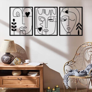 Picasso Stili 3 Lü Set Duvar Dekoru 96x2 - 4