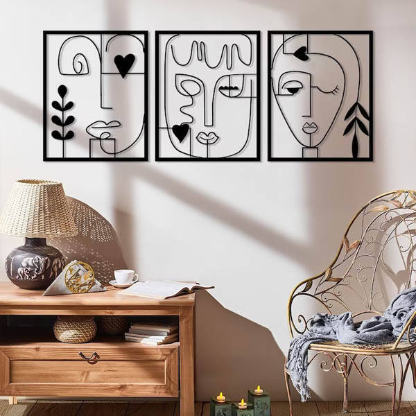 Picasso Stili 3 Lü Set Duvar Dekoru 96x2 - 4
