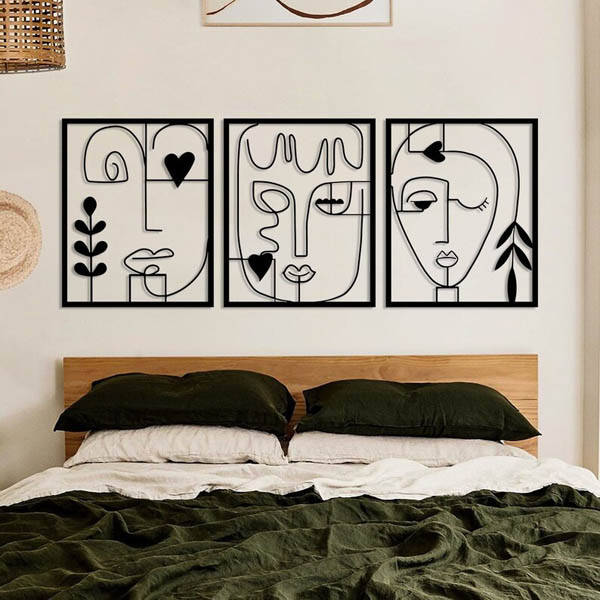 Picasso Stili 3 Lü Set Duvar Dekoru 96x2 - 6