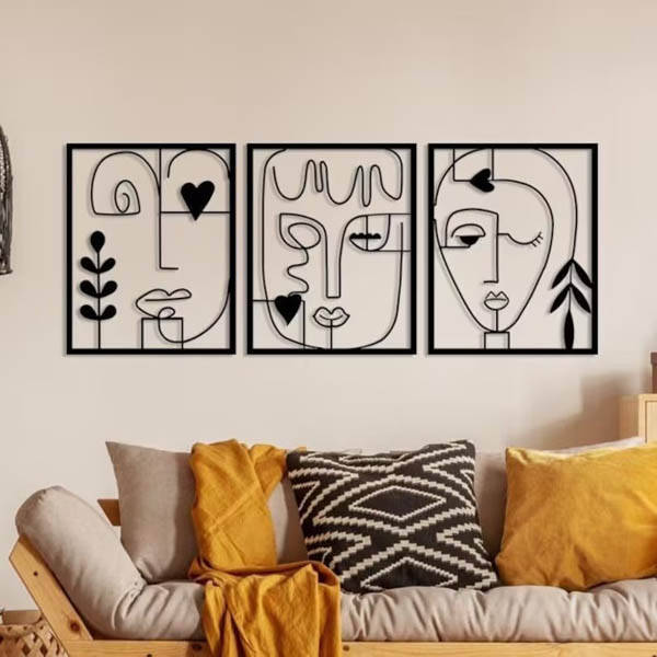 Picasso Stili 3 Lü Set Duvar Dekoru 96x2 - 5