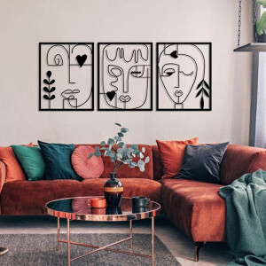 Picasso Stili 3 Lü Set Duvar Dekoru 96x2 - 1