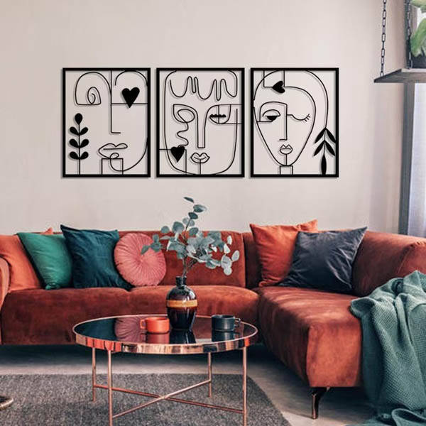 Picasso Stili 3 Lü Set Duvar Dekoru 96x2 - 1