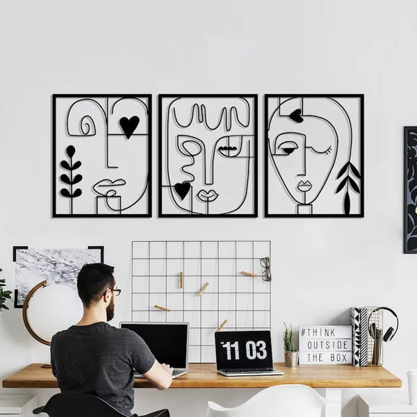 Picasso Stili 3 Lü Set Duvar Dekoru 96x2 - 2