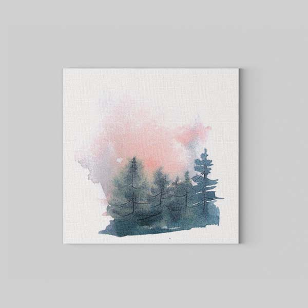 Pine Trees Kanvas Tablo - 1