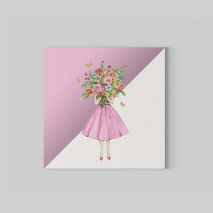 Pink Flowers Kanvas Tablo - 3