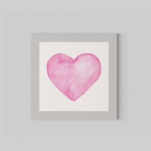 Pink Heart Kanvas Tablo - 3