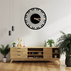 Piyano Metal Duvar Saati 60x60 - TepeHome (1)