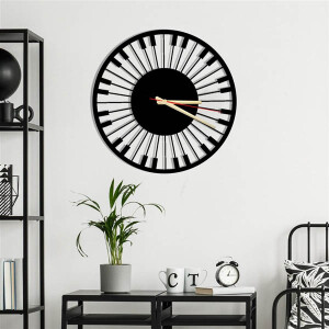 Piyano Metal Duvar Saati 70x70 - TepeHome (1)
