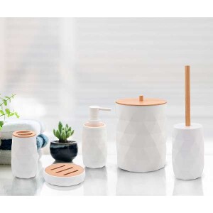 Prizma Bambu Kapaklı Banyo Seti 5Prç Byz - TepeHome (1)