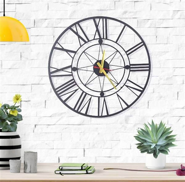 Roma Rakamlı Metal Duvar Saati 60x60 - 4