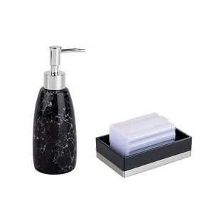 Sabunluk İkili Banyo Seti Siyah Renkli - TepeHome