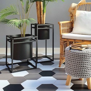 Saksı 45 x 35 x 35 Cm Siyah - TepeHome (1)