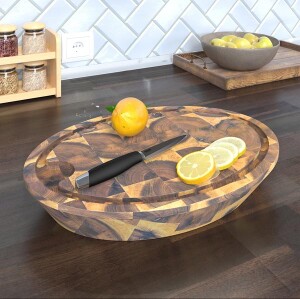 Samuraı Akasya Kesme Tahtası Golden Teak - TepeHome (1)