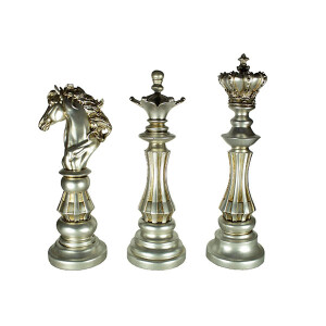 Satranç Taşları Biblo Gümüş 39X12 - TepeHome