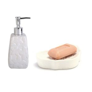 TepeHome - Sıvı Sabunluk Ve Sabunluk 2 Li Porselen