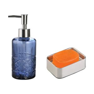 TepeHome - Sıvı Sabunluk Ve Sabunluk 2 Li Set,Mavi
