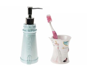 TepeHome - Sıvı Sabunluk,Diş Fırçalık 2Li Banyo Set
