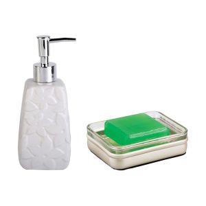 TepeHome - Sıvı Sabunluk,Sabunluk 2 Li Set,Çiçekli