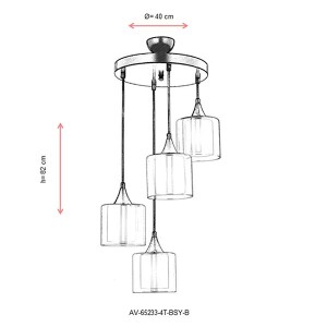 AV-65233-4T-BSY-B Siyah Modern Avize - TepeHome (1)