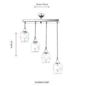 Av-65234-4Y-Bsy Siyah Modern Avize 70X10 - TepeHome (1)