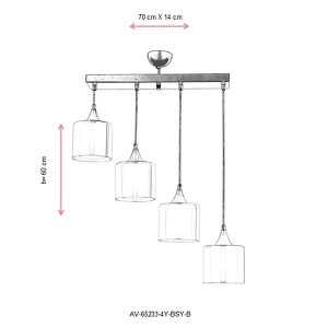 AV-65233-4Y-BSY-B Siyah Modern Avize - TepeHome (1)