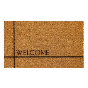 Siyah Şeritli Welcome Kapı Önü Paspası - TepeHome