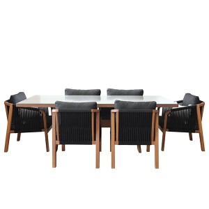 AB04 Masa Sandalye Tk V0601 Siyah İp - TepeHome