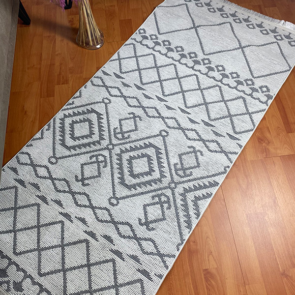 Şönil Dokuma Halı İskandinav Beyaz200x29 - 2