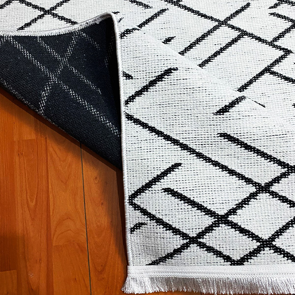 Şönil Dokuma Halı ÇZGL Beyaz80x300 - 4