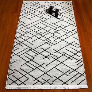 Şönil Dokuma Halı ÇZGL Beyaz160x230 - TepeHome (1)