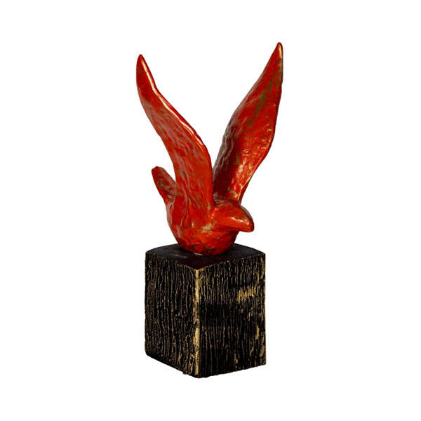 Soyut Kuş Büyük Biblo Kırmızı 34X19 - 1