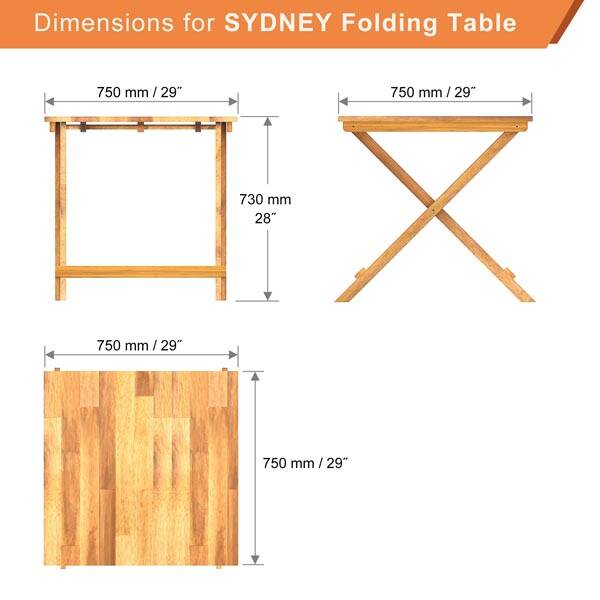 Sydney Katlanır Masa ,Golden Teak - 9