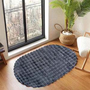 Tavşan Post Halı Oval Antrasit80x150 - TepeHome (1)