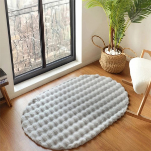 Tavşan Post Halı Oval Gri50x80 - TepeHome (1)