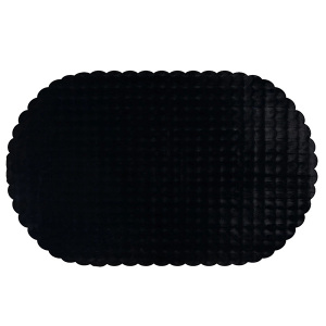 Tavşan Post Halı Oval Siyah80x200 - TepeHome