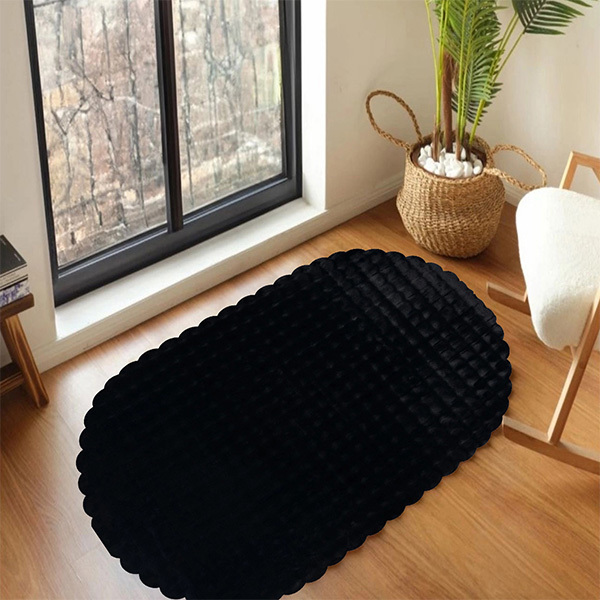 Tavşan Post Halı Oval Siyah80x200 - 2