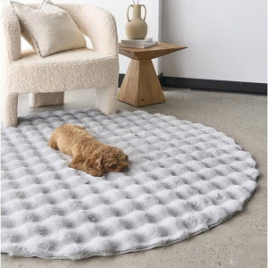 Tavşan Post Halı Yuvarlak Gri160x160 - TepeHome (1)