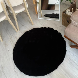 Tavşan Post Halı Yuvarlak Siyah80x80 - TepeHome (1)