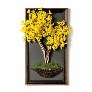 Tablo Timber Jasmine Tablaeu Sarı 35x65 - TepeHome
