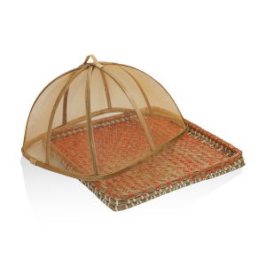 Transparan Bambu Hasır Tepsi 32x32x18 cm - TepeHome