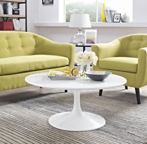 Tulip Beyaz Orta Sehpa Çap100 Beyaz Lake - TepeHome (1)
