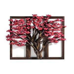 Üçlü Sakura Tablo - Kırmızı - TepeHome
