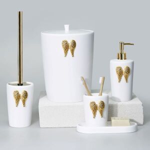 Wings Banyo Seti Beyaz Altın - TepeHome