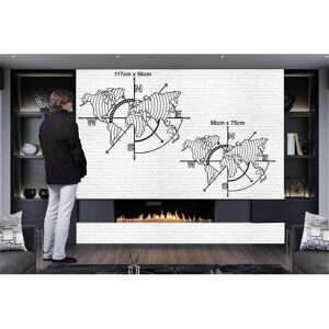 World Map Metal Duvar Dekoru - TepeHome (1)