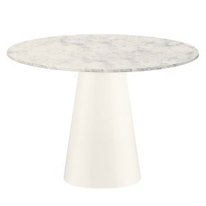 Woven Beyaz Yemek Masası Beyaz Mermer - 1