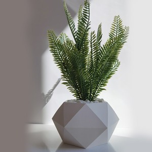 Yapay Çiçekli Dekoratif Beton Saksı 1 - TepeHome (1)