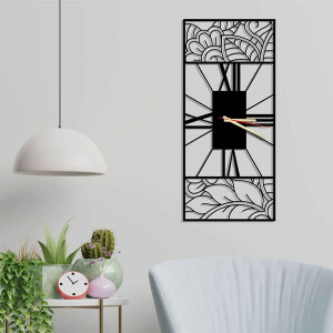 Yaprak Desenli Metal Duvar Saati 60x90 - TepeHome (1)