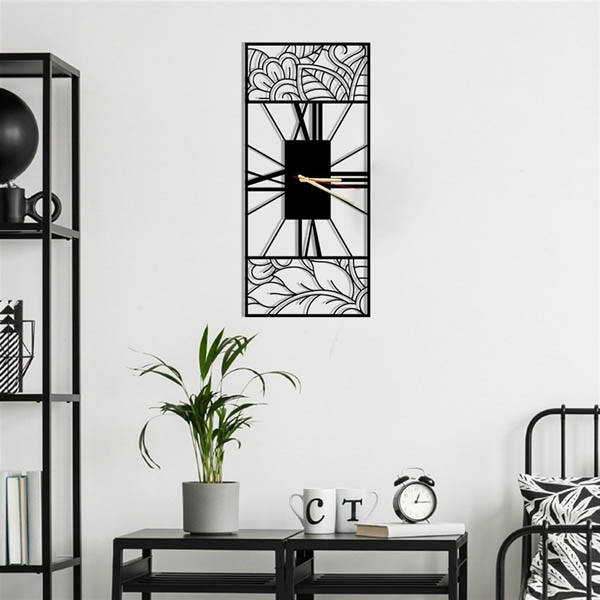 Yaprak Desenli Metal Duvar Saati 60x90 - 3